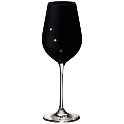 Dartington Crystal Glitz Noir White Wine Glasses, Set of 2
